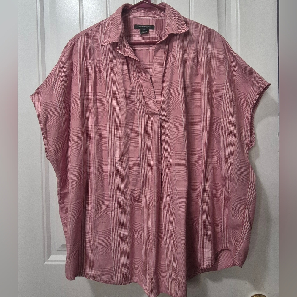 Womens French Connection Red Plaid Shirt Size XL